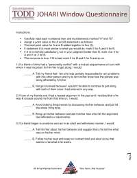 JOHARI Window Questionnaire
