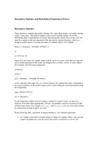 Descriptive Statistics and Distribution Functions in Eviews