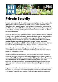 Legal Powers and Regulation of Security Guards in the UK