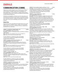 Communication Courses Offered at XYZ University