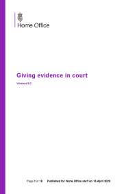 Giving Evidence in Court: A Guide for Home Office Staff