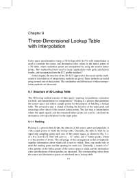 Three-Dimensional Lookup Table with Interpolation