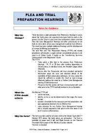 Plea and Trial Preparation Hearings