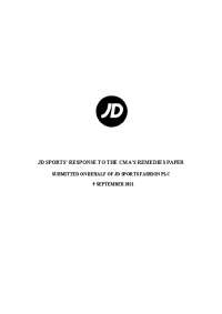 JD Sports' Response to CMA's Footasylum Acquisition: Disagreeing with Proposed Remedies