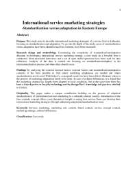International service marketing strategies