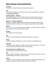 Computer Terms and Definitions: A Comprehensive Glossary