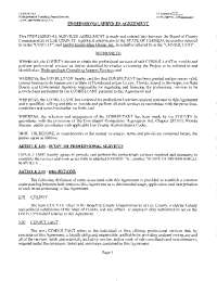 Agreement for Hydrogeologic Consulting Services: Responsibilities and Standards