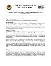 National Code of Ethics and Professional Responsibility for ...
