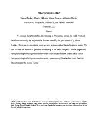 Global Media Ownership: State vs. Private - Analyzing Public Interest and Choice Theories