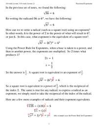 Fractional Exponents: Converting Radicals to Exponents and Vice Versa