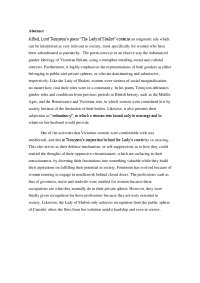 Abstract Alfred, Lord Tennyson's poem “The Lady of Shallot ...
