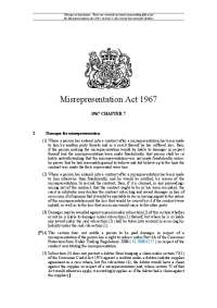Misrepresentation Act 1967: Damages for Misrepresentation
