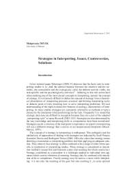 Strategies in Interpreting: Anticipation, Condensation, and Notation