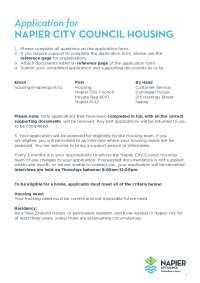 Napier City Council Housing Application Form: Eligibility Criteria and Requirements