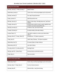 Brooklyn Law School Academic Calendar 2022– 2023 | Study Guides, Projects,  Research Law | Docsity