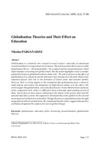 Globalisation Theories and Their Effect on Education