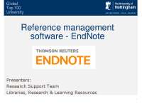EndNote Reference Management Software: A Comprehensive Guide for Students and Researchers