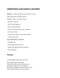 Understanding the Sonnet: Italian and Shakespearean Poetic Forms