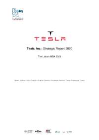 Tesla, Inc.: Strategic Report 2020 | Summaries Technology | Docsity