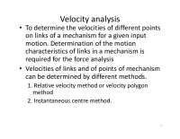 Velocity analysis