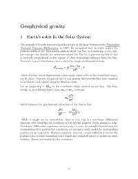 Geophysical gravity