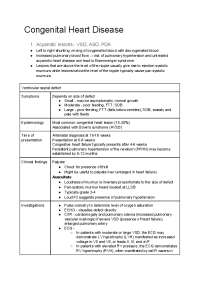 Congenital Heart Disease