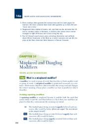 Avoiding Misplaced and Dangling Modifiers and Splits in Academic Writing