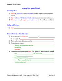Advanced Structural Analysis Notes: Moment Distribution Method