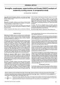 Comparison of Maternity Nursing Courses: SWOT Analysis in Al-fayoum and Assiut Nursing