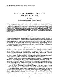 Generalized Pyramidal Failure Criterion: Convenient Approach for Yield & Brittle Fracture