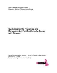 Diabetes Foot Care Guidelines: Preventing & Managing Foot Problems