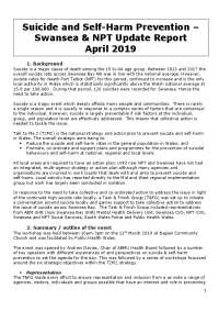 Swansea Bay Suicide Prevention: A Multi-Agency Approach