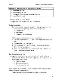 BIO 10 Chapter 1 Introduction to Biology