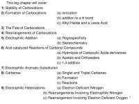 Carbocations, Electrophiles, and Acids: Formation, Stability, and Reactions