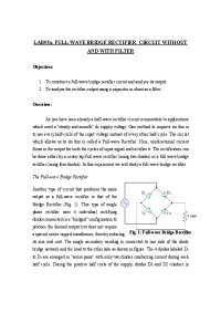 LAB#3a: FULL-WAVE BRIDGE RECTIFIER CIRCUIT ...