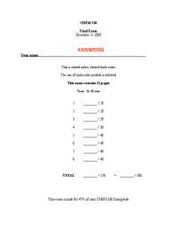 CHEM 330 Final Exam
