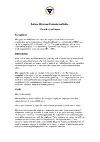 Work-Related Stress: A Guide by Labour Relations Commission