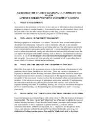 Guide for Assessing Student Learning Outcomes in Higher Education