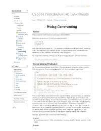 Prolog Commenting