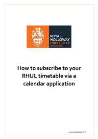 How to subscribe to your RHUL timetable via a calendar ...
