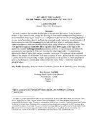 Religion's Role in Unifying Political Values: A Compensatory View