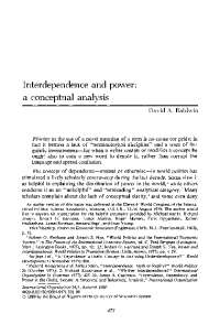 Understanding Dependence and Power in International Relations: A Literature Review