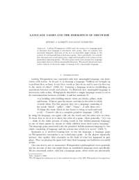 Wittgenstein's Language Games: The Evolution of Meaningful Discourse and Action