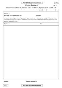 Witness Statement Guidance for Giving Evidence in Criminal Cases