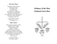 The Lord's Prayer and the Ordinary of the Mass