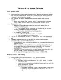Lecture # 3 -- Market Failures | Study notes Technology | Docsity