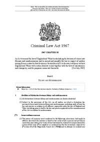 Legal Amendments and Repeals in Criminal Law Act 1967
