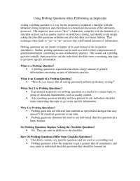 Using Probing Questions for Effective Laboratory Inspections
