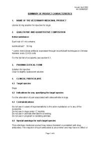 Summary of Product Characteristics for Librela 30 mg Solution for Injection for Dogs