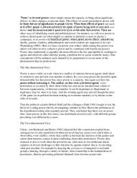 Understanding Power: One-dimensional, Two-dimensional, and Foucault's Perspective